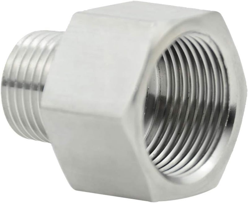 beduan Stainless Steel Thread Adapter G 1/2" Female to NPT 1/2" Male Pipe BSP to NPT Converter (Pack of 2) - Image 1